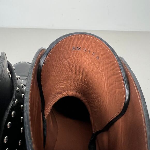 Givenchy Prue Black Leather Buckle Studded Booties Size 7.5 - Picture 6 of 13